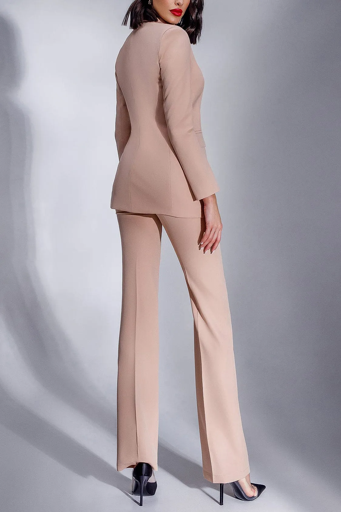 3 Piece Peak Lapel Single Double Slim Fit Women Suit (Blazer Vest Pants)