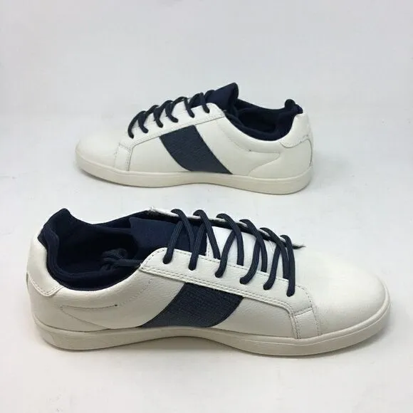Aldo Men's Sneakers White Blue Size 8.5 Cloverhill Lace up Neoprene Sock Opening