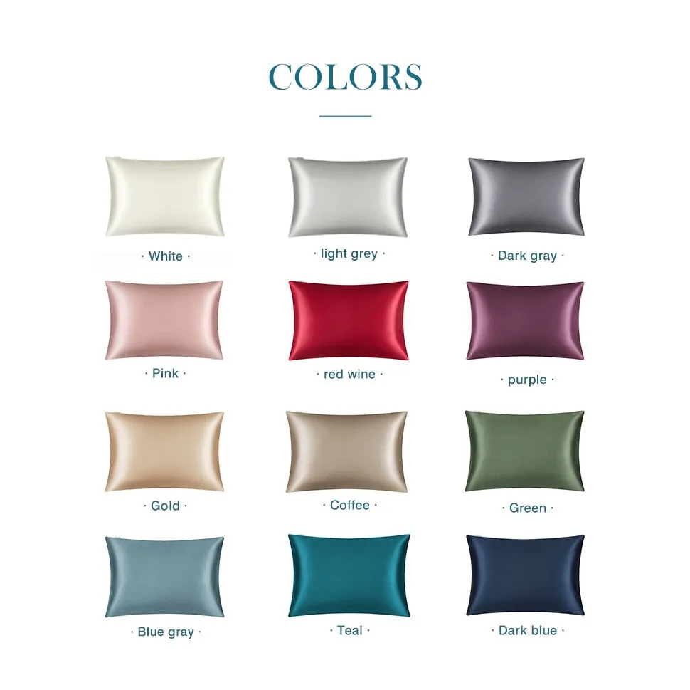 Anyhouz Pillowcase 51x66cm Green Natural Mulberry Silk For Comfortable And Relaxing Home Bed - Standard Size