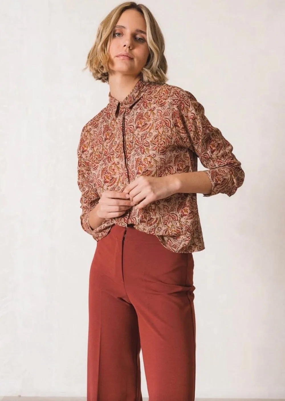 Batik Print Shirt Lychee