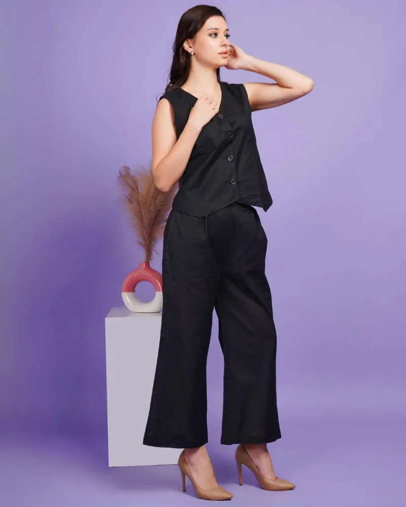 Ebony chic waistcoat co-ord set