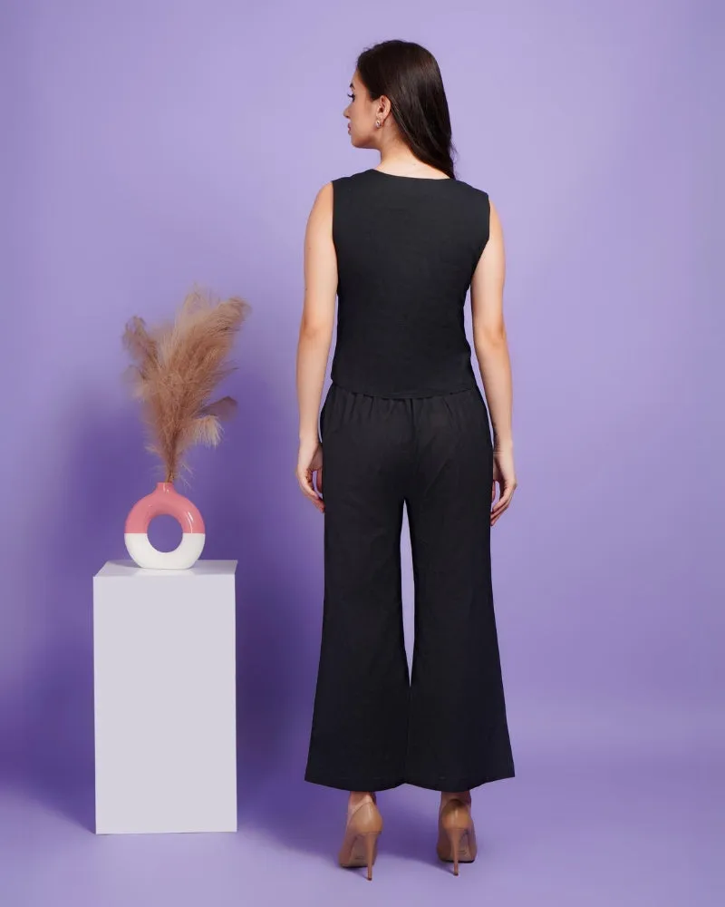 Ebony chic waistcoat co-ord set