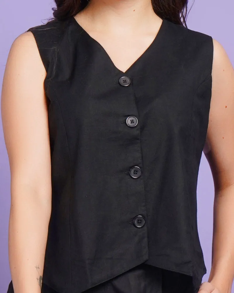 Ebony chic waistcoat co-ord set