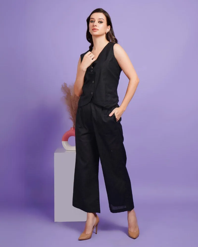 Ebony chic waistcoat co-ord set