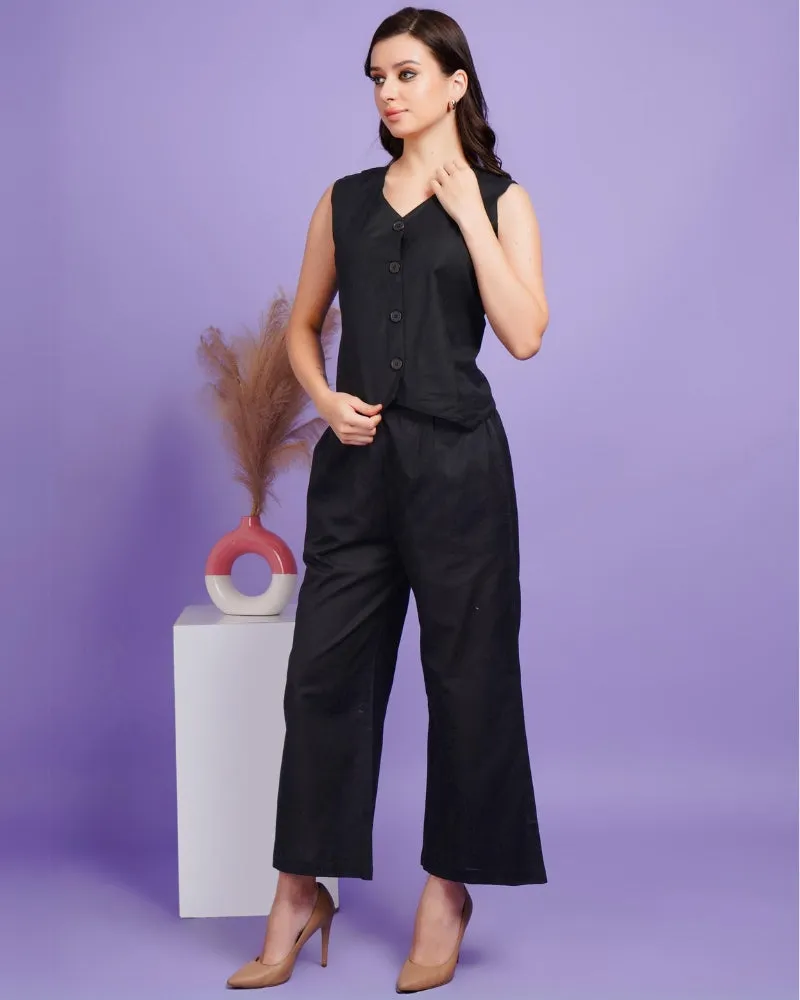 Ebony chic waistcoat co-ord set