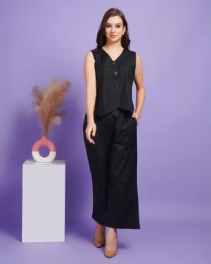 Ebony chic waistcoat co-ord set
