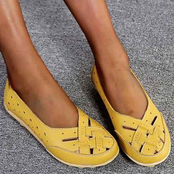 Elisette – Ademende damesloafers met uitsparing
