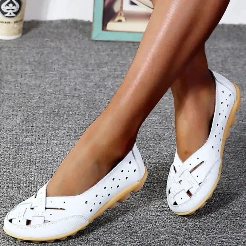 Elisette – Ademende damesloafers met uitsparing