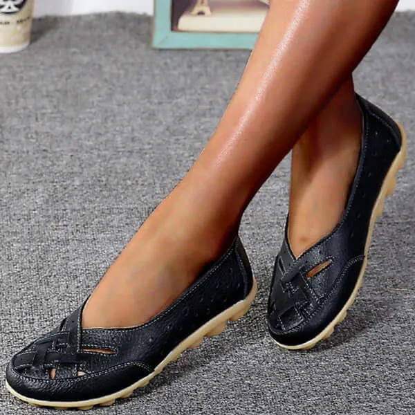 Elisette – Ademende damesloafers met uitsparing