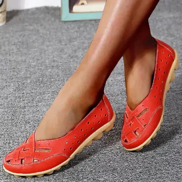 Elisette – Ademende damesloafers met uitsparing
