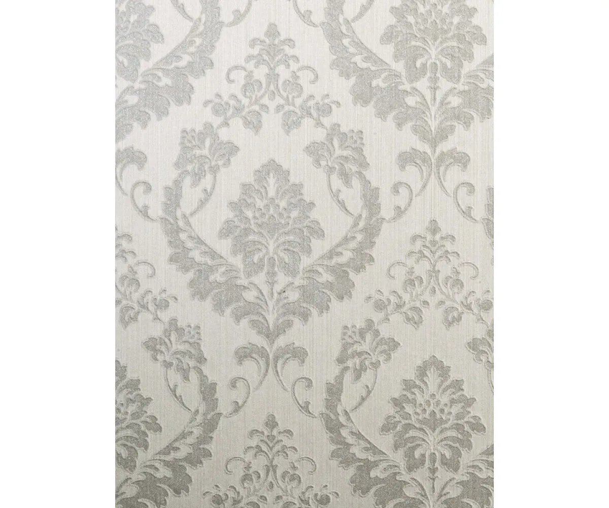 Embossed Floral Damask Grey 266767 Wallpaper