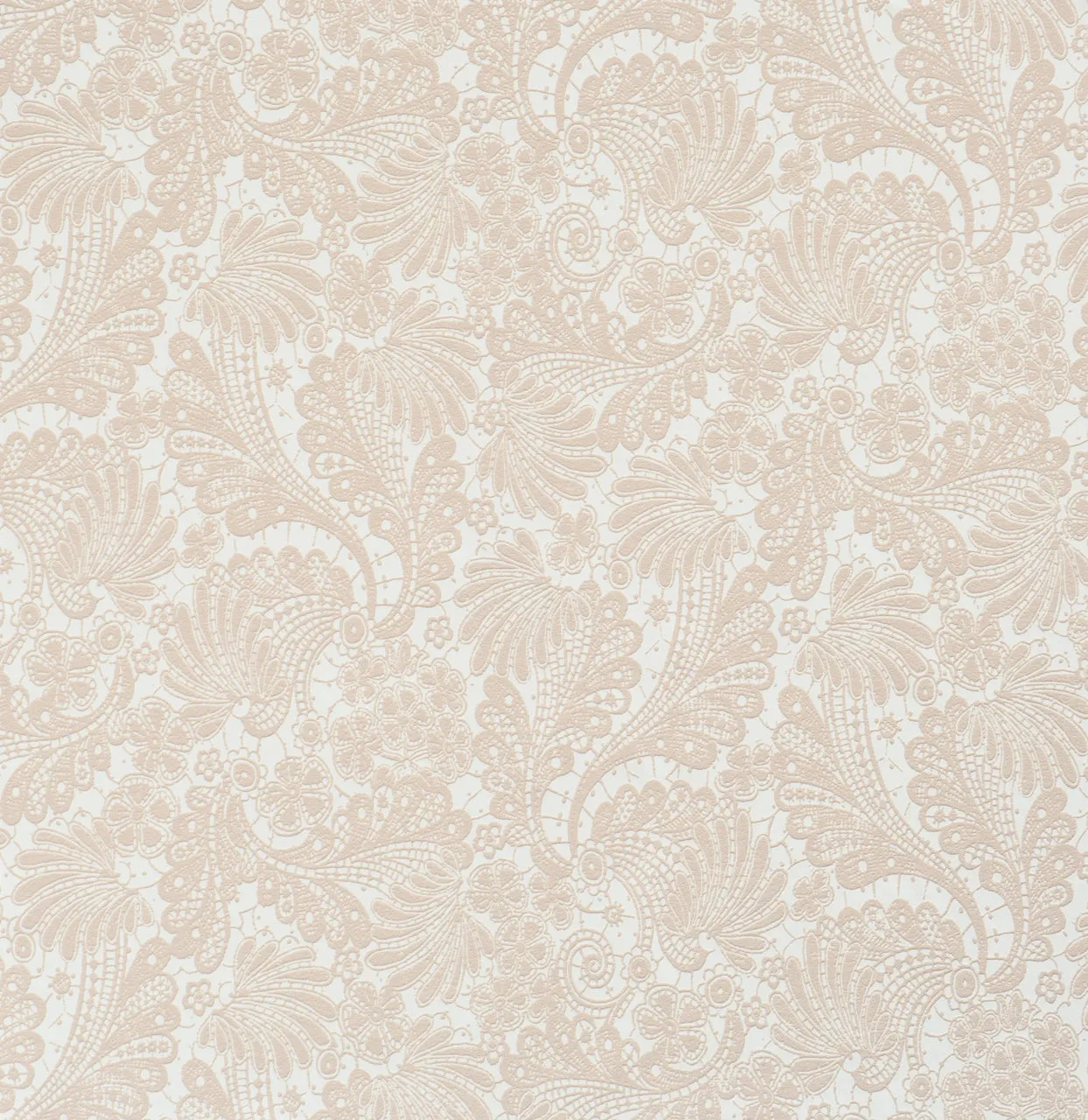 Enlaced Leaf Trail Beige White 48645 Wallpaper