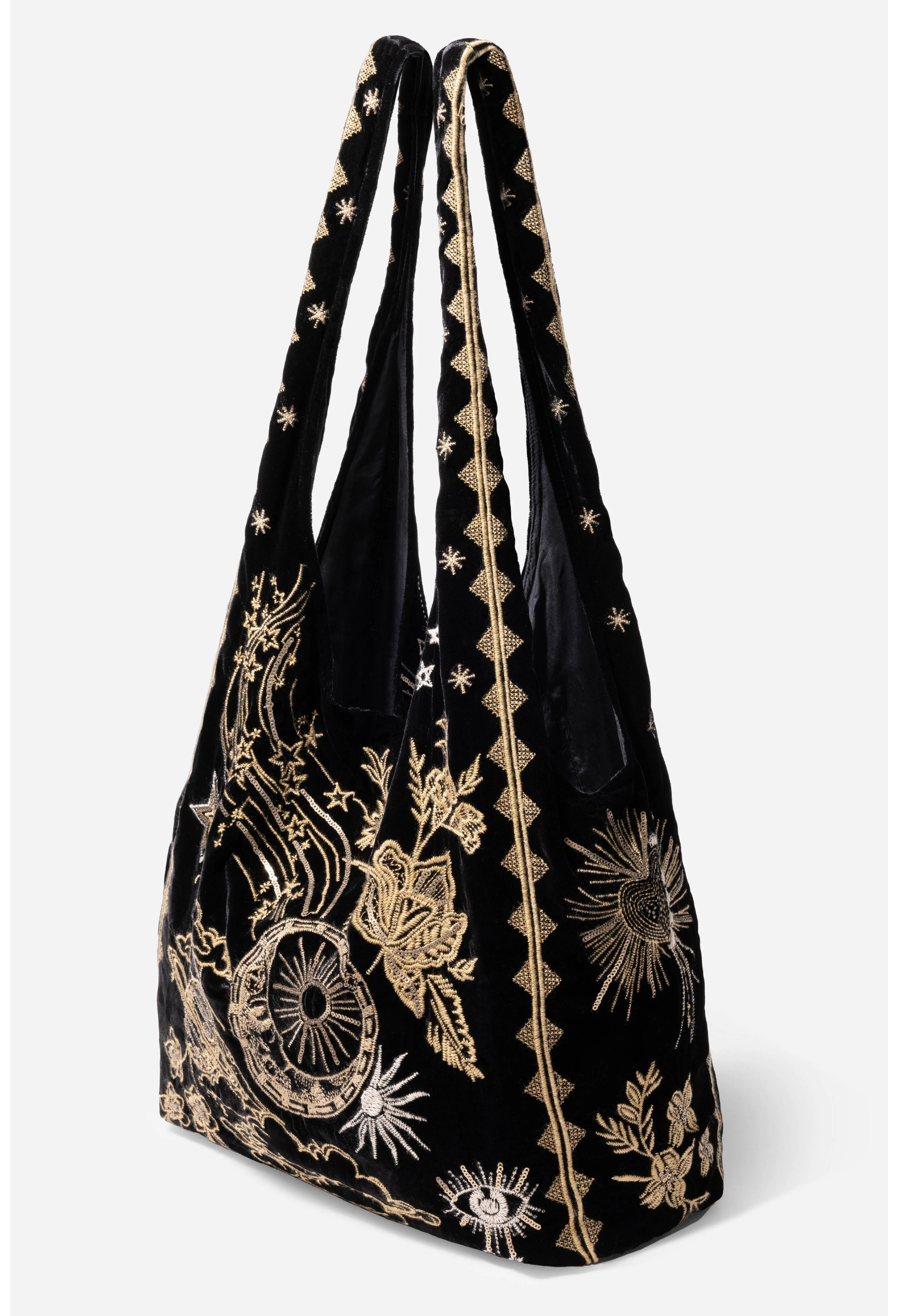 Johnny Was Miaora Velvet Slouchy Tote