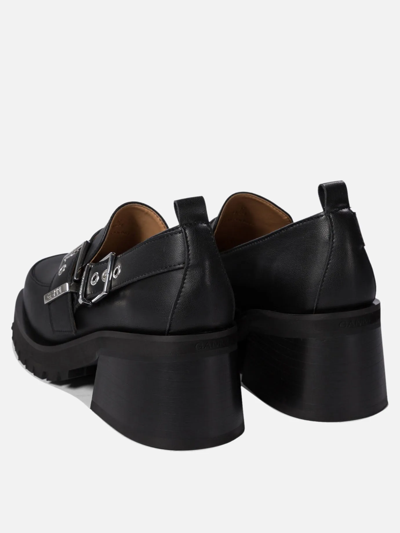 Loafers with platform and buckle
