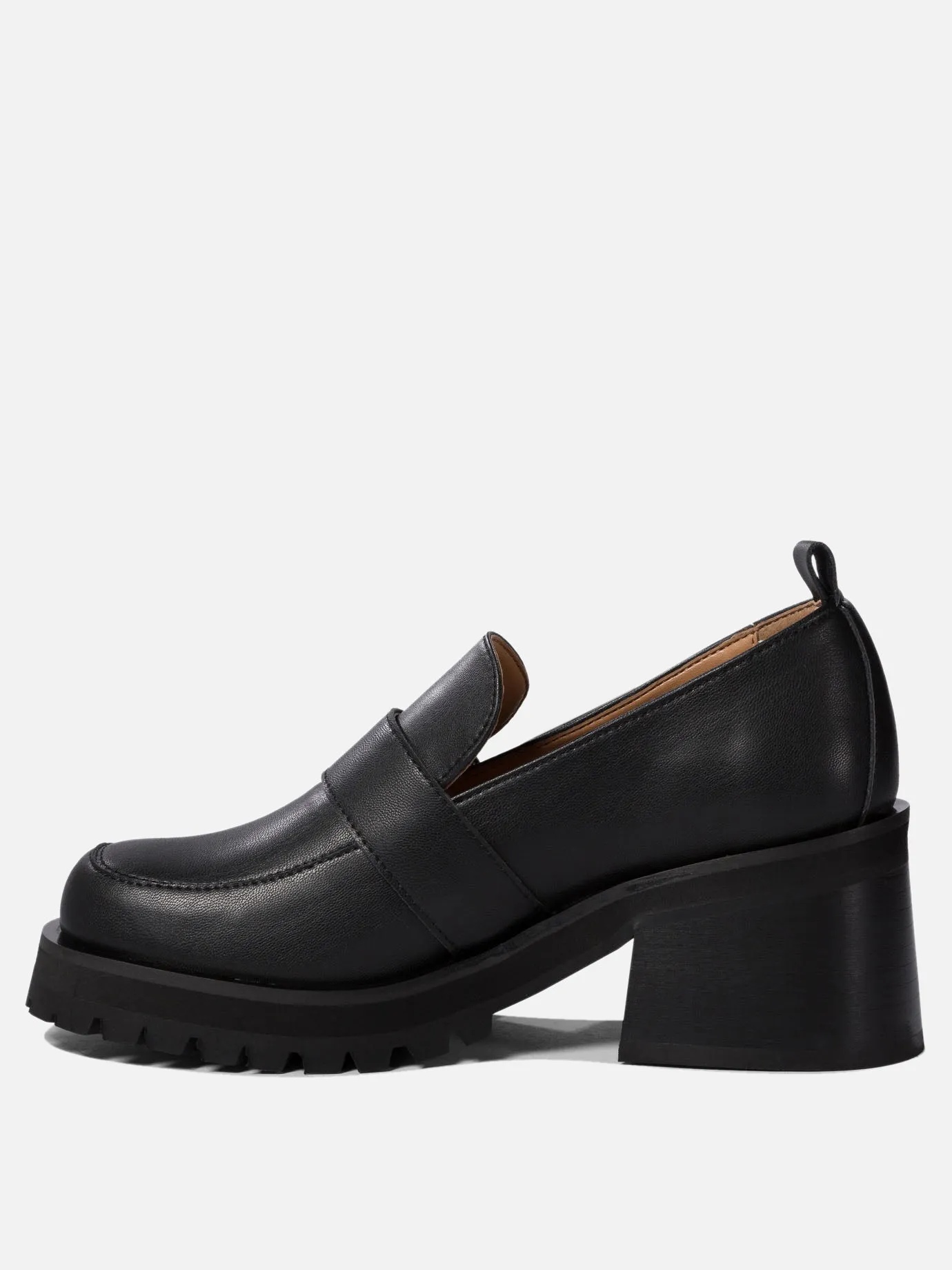 Loafers with platform and buckle
