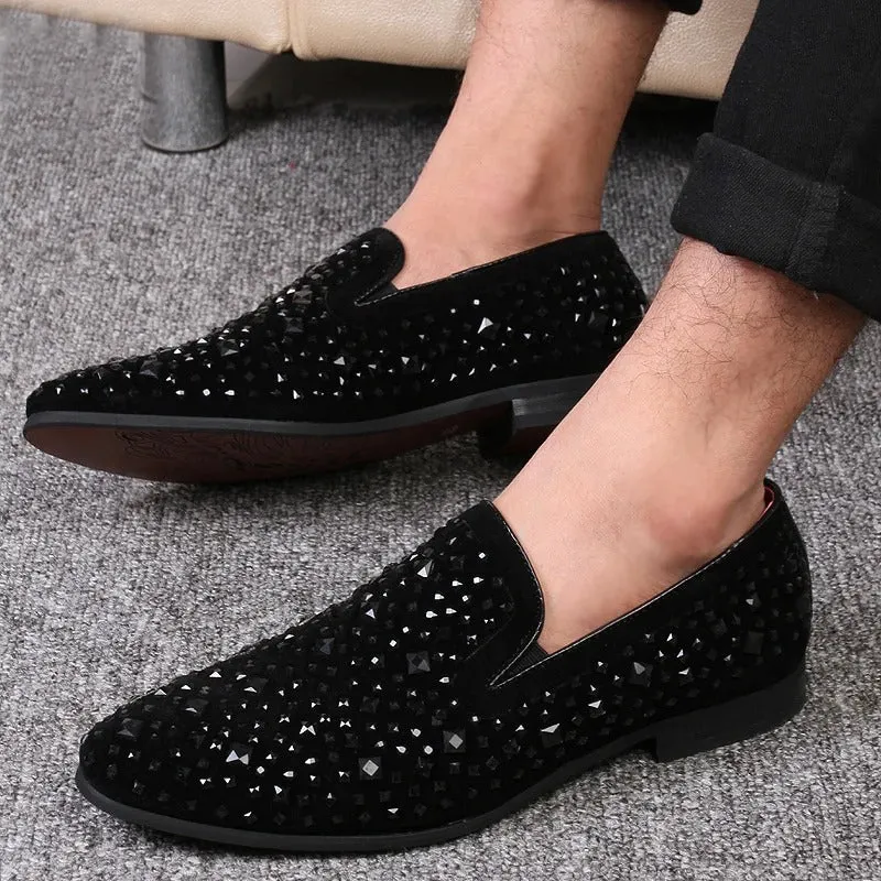 Men’s Stylish Black Sequin Loafers | Ideal for All Seasons