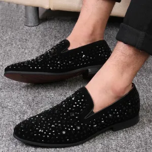 Men’s Stylish Black Sequin Loafers | Ideal for All Seasons