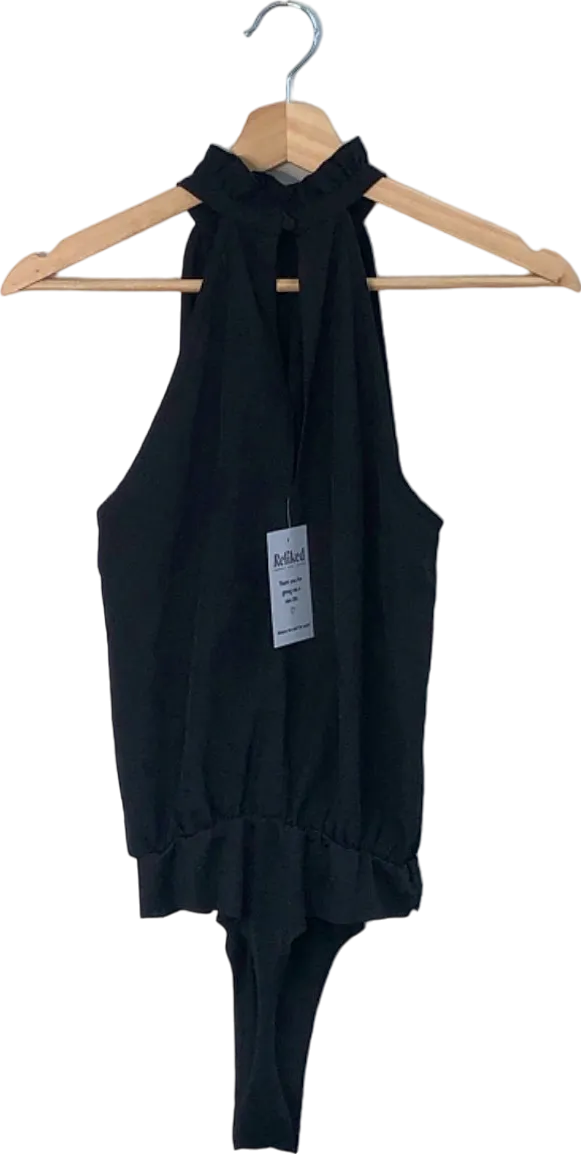 Missguided Black Sleeveless Halter Neck Bodysuit UK 6