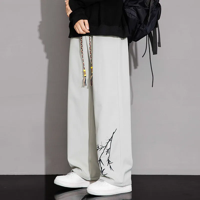 NASA-Inspired New Chinese-Style Embroidered Pants for Men | Spring & Fall Casual Trousers