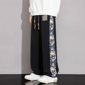 NASA-Inspired New Chinese-Style Embroidered Pants for Men | Spring & Fall Casual Trousers