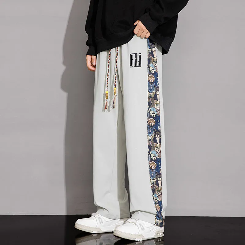 NASA-Inspired New Chinese-Style Embroidered Pants for Men | Spring & Fall Casual Trousers