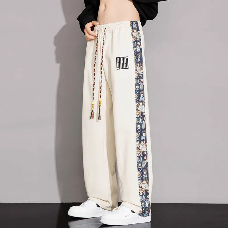 NASA-Inspired New Chinese-Style Embroidered Pants for Men | Spring & Fall Casual Trousers