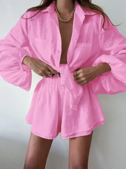 Sapphire Shirt and Shorts Set – Stylish & Comfortable Two-Piece Outfit