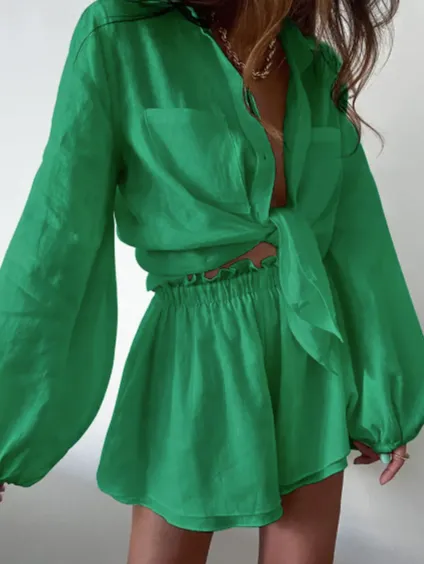Sapphire Shirt and Shorts Set – Stylish & Comfortable Two-Piece Outfit