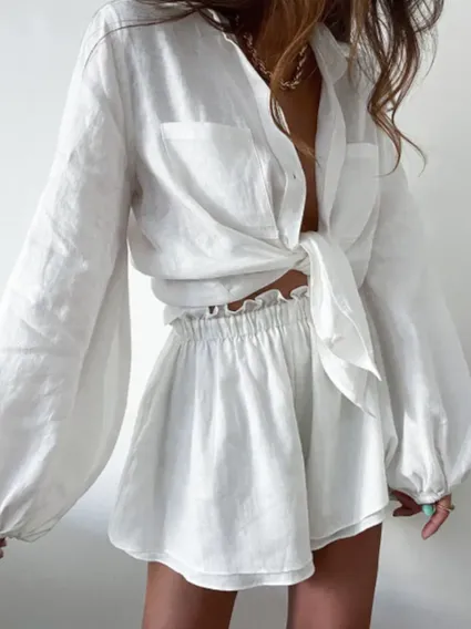 Sapphire Shirt and Shorts Set – Stylish & Comfortable Two-Piece Outfit