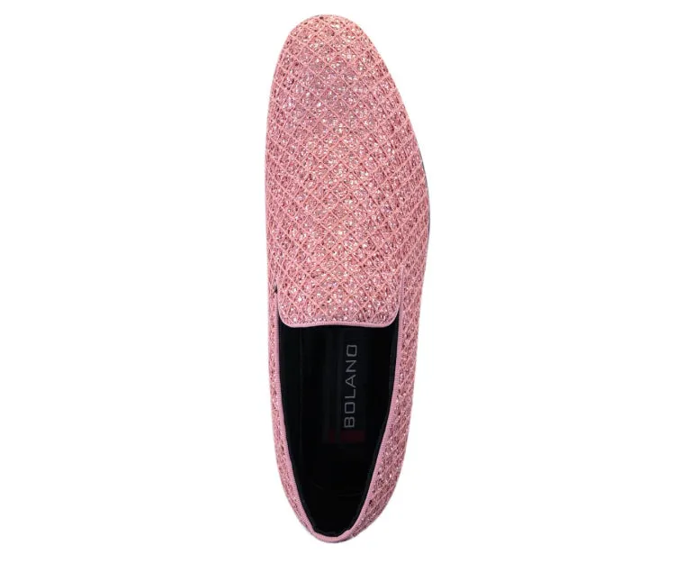 Sarlo Pink Glitter Tuxedo Slippers Women’s Vegan