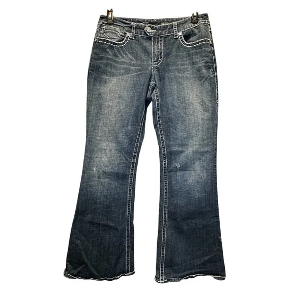 Seven7 Flare Premium distressed Denim Jeans size 14