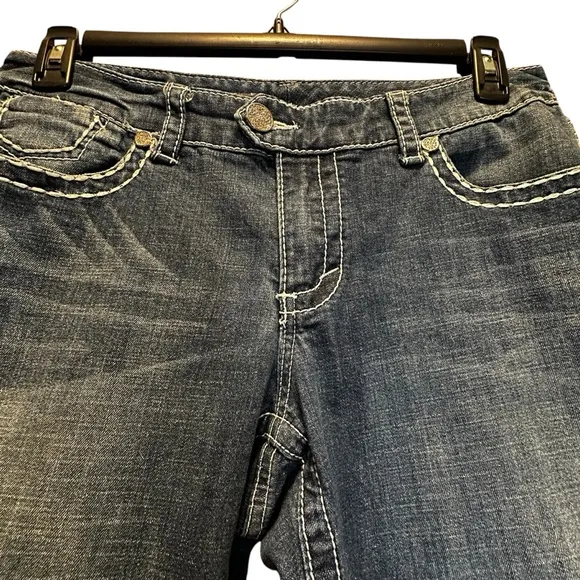 Seven7 Flare Premium distressed Denim Jeans size 14