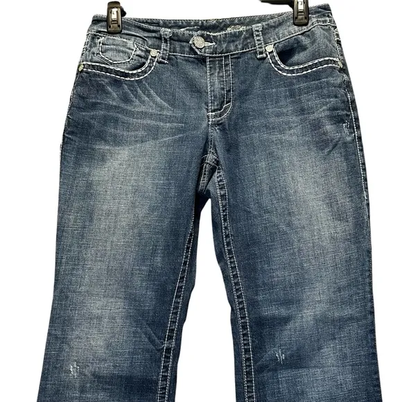 Seven7 Flare Premium distressed Denim Jeans size 14