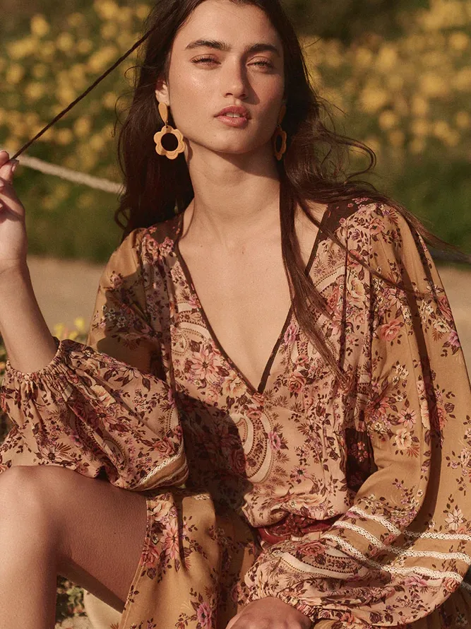 SPELL - Melody Midi Dress - Woodstock