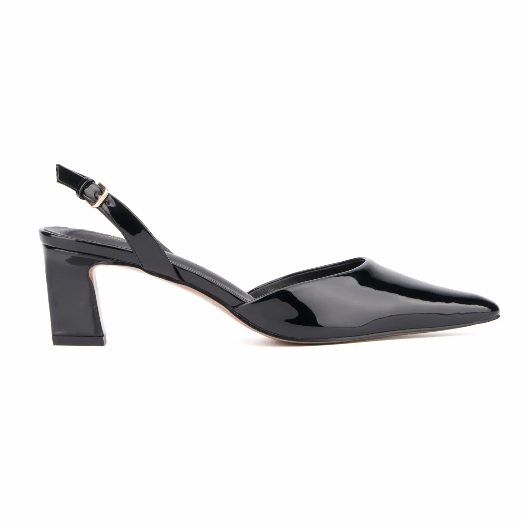 TORGEIS Womens Jacqueline Slingback, Pointed Toe Heels, Black, Rubber Outsole; - Very Good