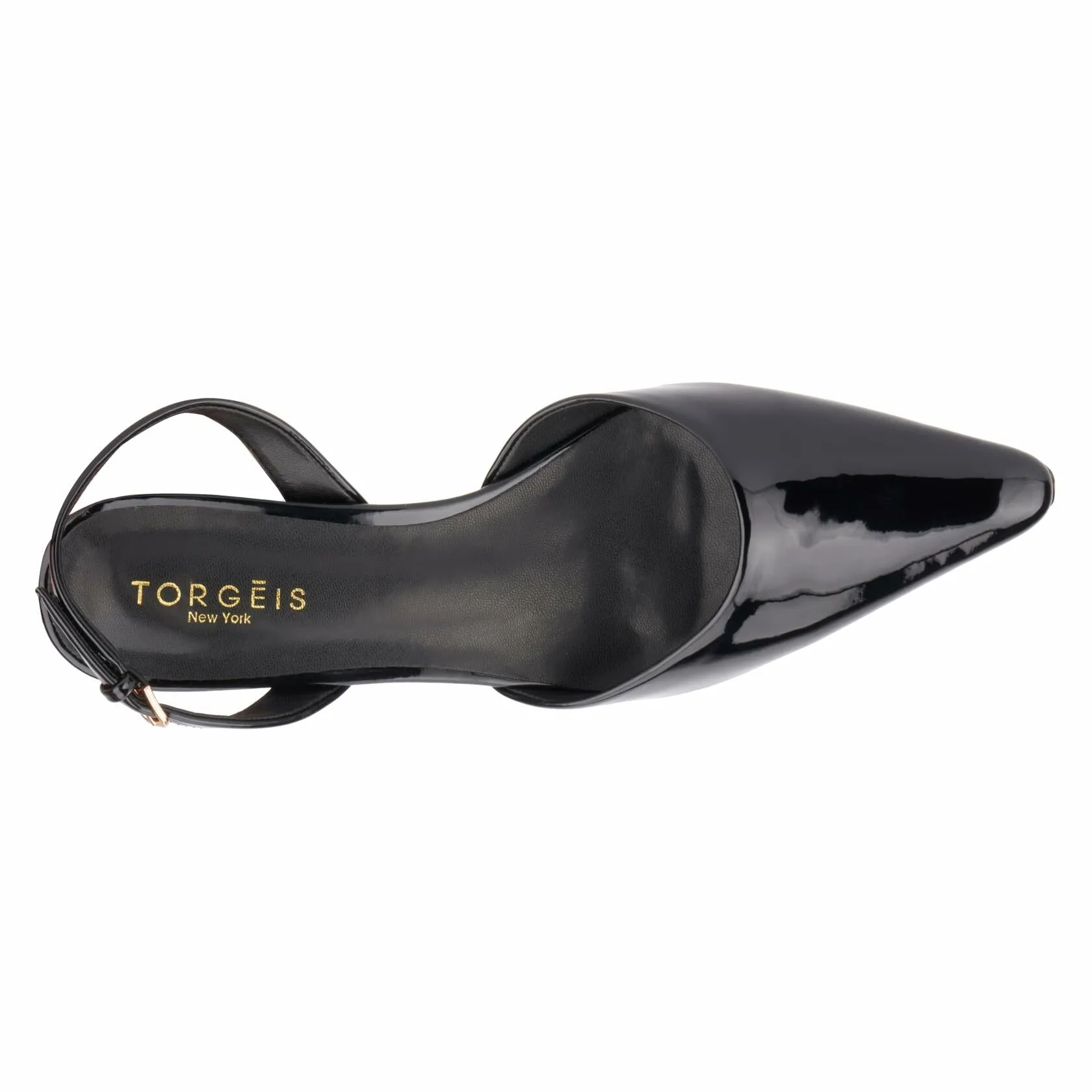 TORGEIS Womens Jacqueline Slingback, Pointed Toe Heels, Black, Rubber Outsole; - Very Good
